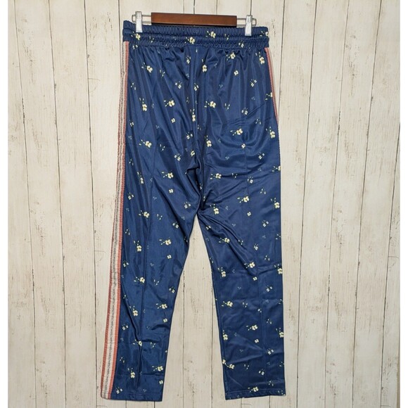 WESC Floral Track Pants Blue Side Stripe Womens XL Joggers Athleisure Y2K Sporty - Picture 3 of 5